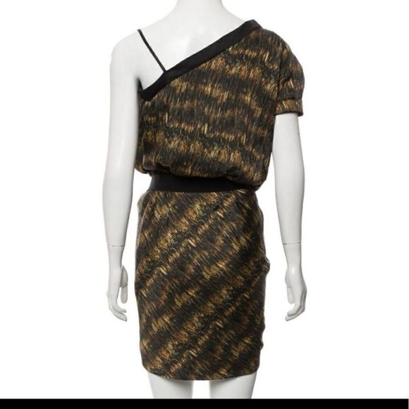 Isabel MARANT Asymmetrical Black & Multicolor Printed Mini Dress Size 0 - Picture 12 of 12